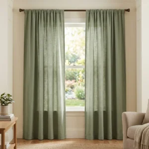 Sage Green Rod Pocket Curtains