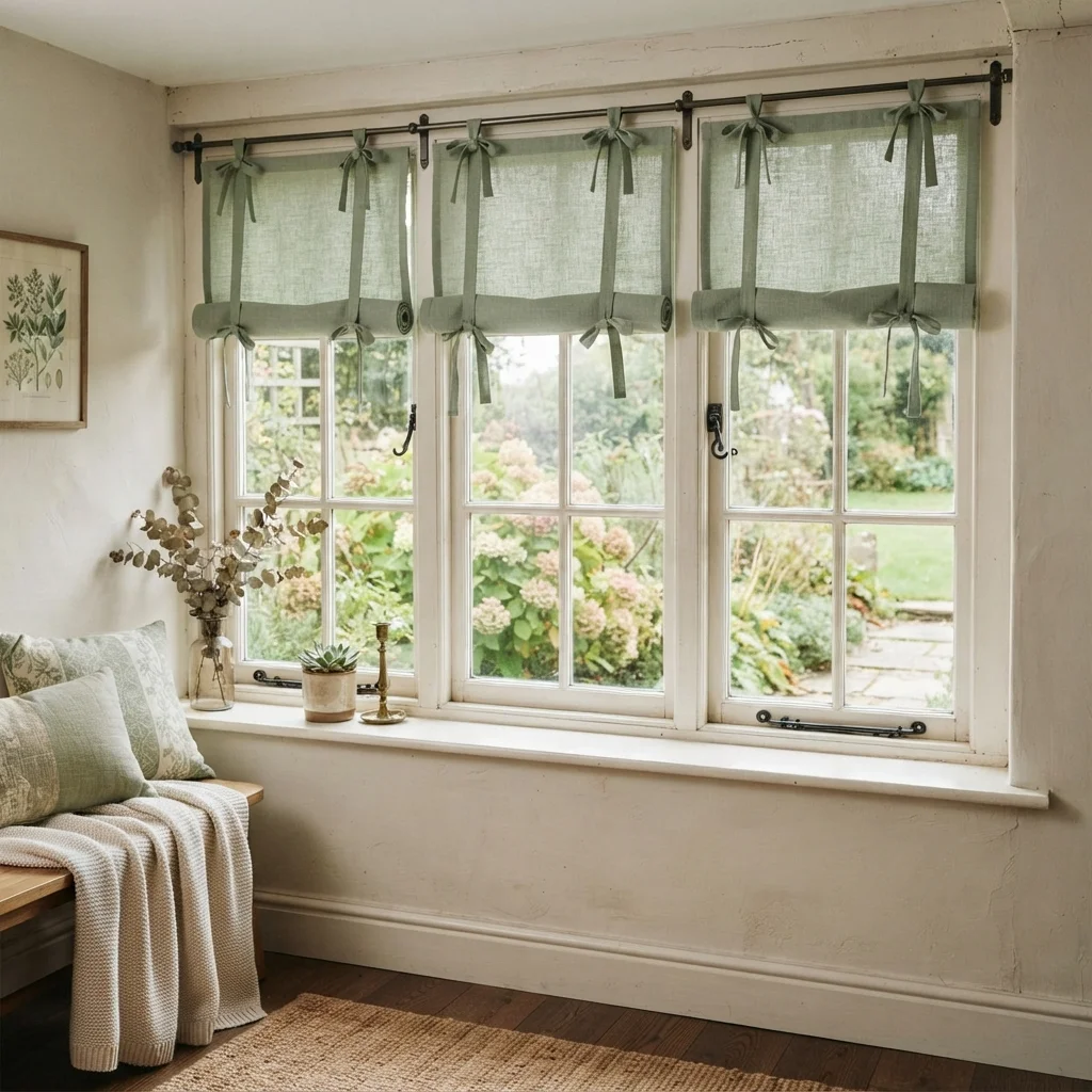 Sage Green Roll Up Curtains