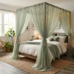 Sage Green Sheer Canopy Curtains
