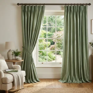 Sage Green Silk Curtains