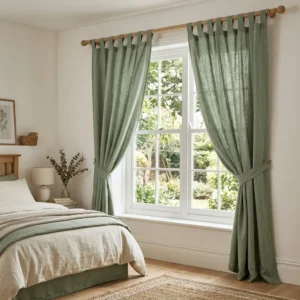 Sage Green Tab Top Curtains
