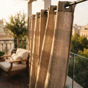 Sand Beige Privacy Balcony Curtains