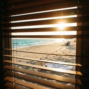 Sand sunscreen blinds Abu Dhabi for coastal interiors