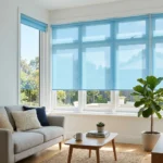 Sky Blue sunscreen blinds Abu Dhabi for residential windows