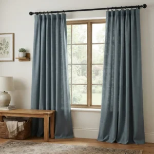 Slate Blue Cotton Curtains