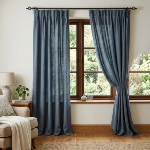 Slate Blue Linen Curtains