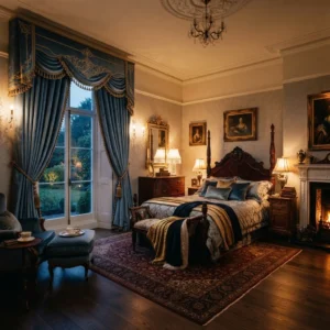 Slate Blue Pelmet Curtains