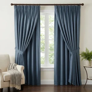 Slate Blue Pinch Pleat Curtains