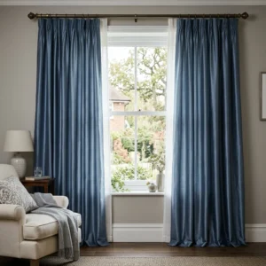 Slate Blue Silk Curtains