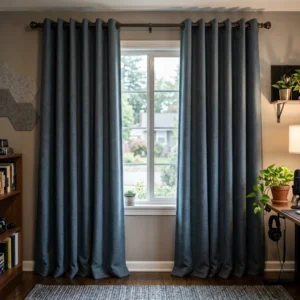 Slate Blue Soundproof Curtains