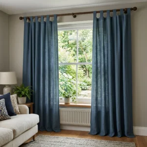Slate Blue Tab Top Curtains