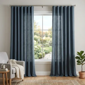 Slate Blue Wave Curtains