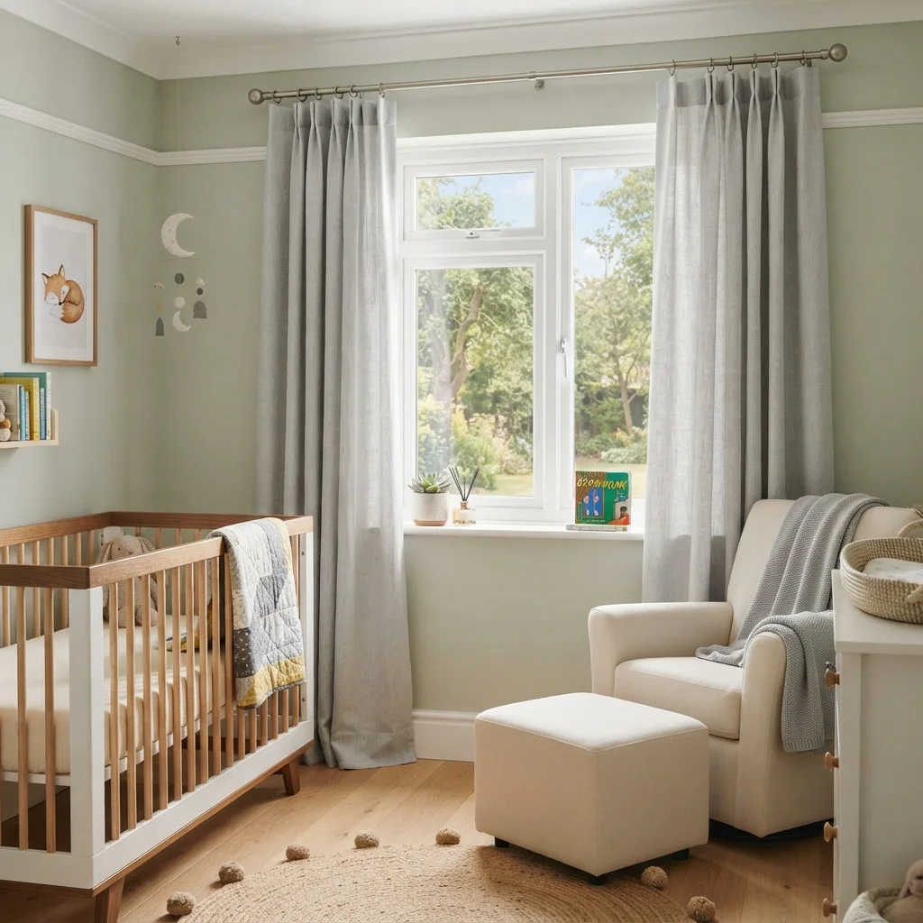 Soft Grey Nursery Curtains - Image 4