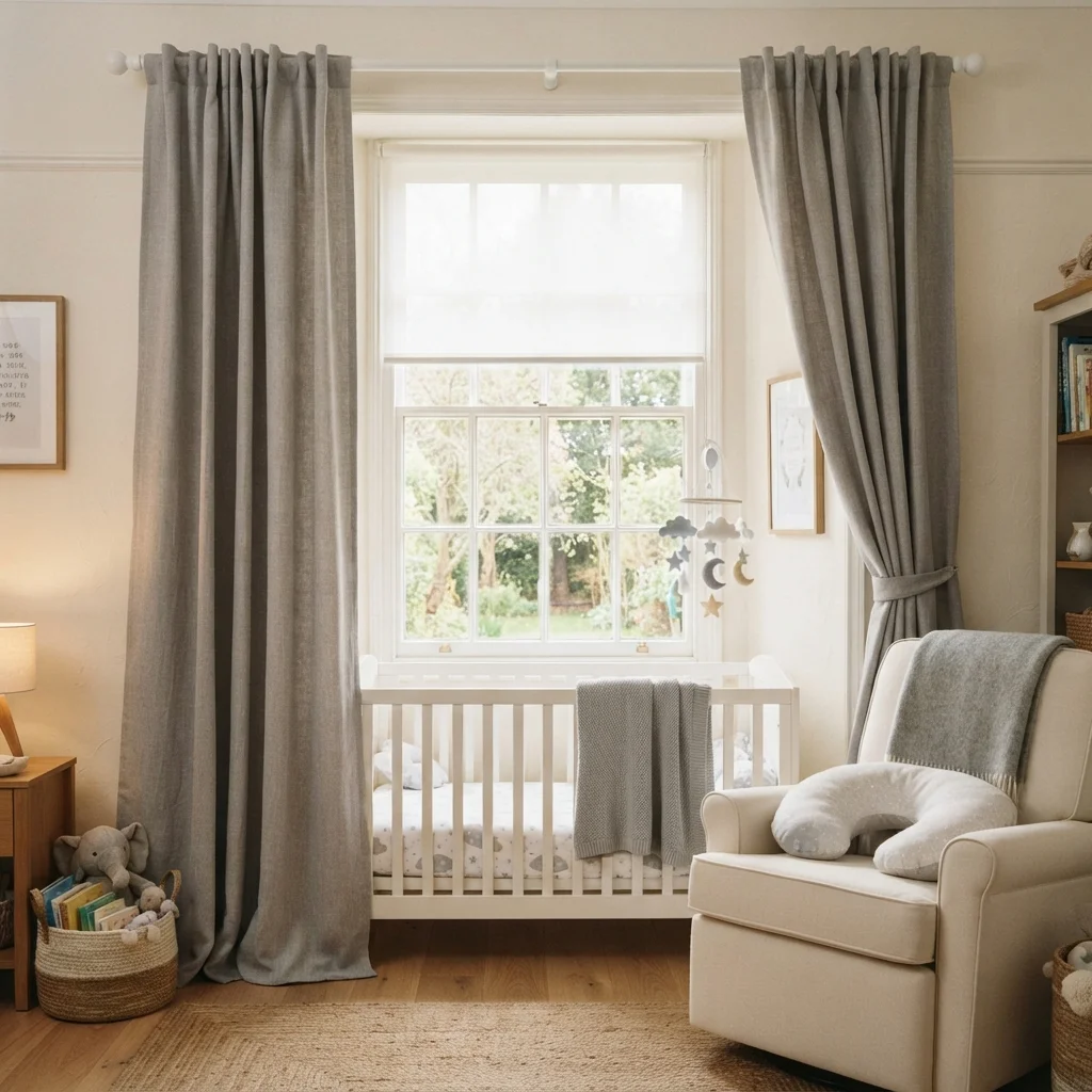 Soft Grey Nursery Curtains