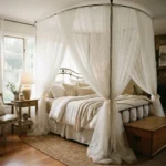 Soft White Tulle Canopy Bed Curtains