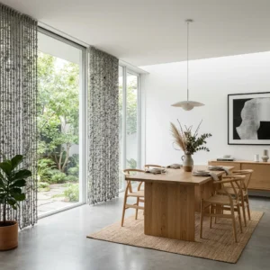 Stone Grey Beaded Curtains