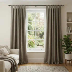 Stone Grey Cotton Curtains