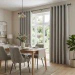 Stone Grey Eyelet Curtains
