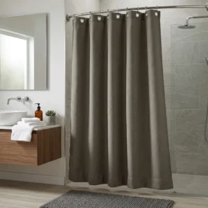 Stone Grey Fabric Shower Curtain