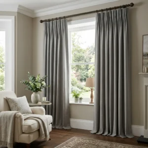 Stone Grey Pinch Pleat Curtains