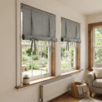 Stone Grey Roll Up Curtains Abu Dhabi