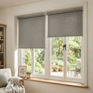 Stone Grey Roll Up Curtains Abu Dhabi