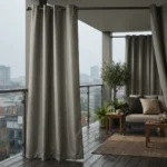 Stone Grey Waterproof Balcony Curtains