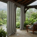 Stone Grey Waterproof Curtains Abu Dhabi