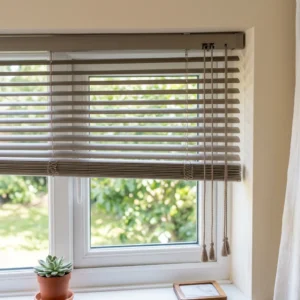 Taupe Aluminum Blind Cord Tilt