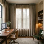 Taupe Double Curtains