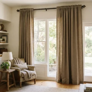 Taupe Rod Pocket Curtains