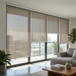 Taupe sunscreen blinds Abu Dhabi for elegant interiors