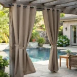 Taupe Waterproof Curtains Abu Dhabi