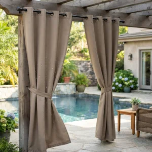 Taupe Waterproof Curtains Abu Dhabi