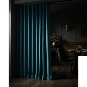 Teal Blue Wave (S-Fold) Curtains