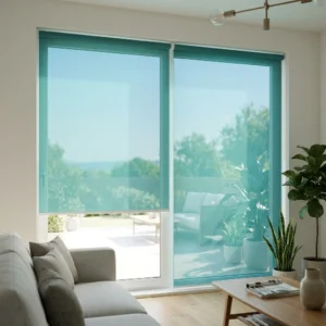Teal sunscreen blinds Abu Dhabi for modern interiors