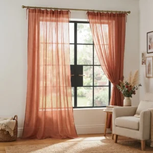 Terracotta Chiffon Curtains