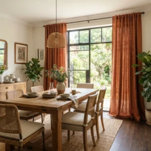 Terracotta Dining Room Curtains