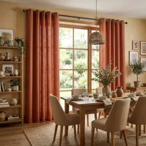Terracotta Eyelet Curtains