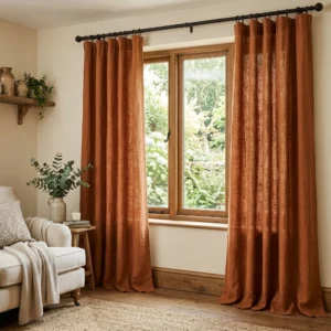Terracotta Linen Curtains