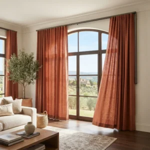 Terracotta Motorized Curtains