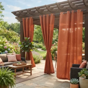 Terracotta Outdoor Canvas Curtains