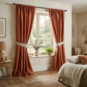 Terracotta Silk Curtains