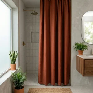 Terracotta Solid Shower Curtain
