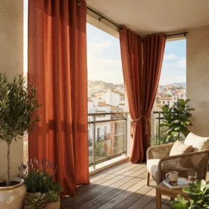 Terracotta Sun-Block Balcony Curtains