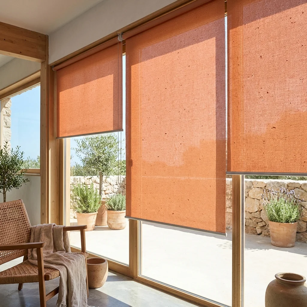 Terracotta sunscreen blinds Abu Dhabi for modern windows