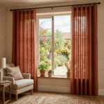 Terracotta Wave Curtains