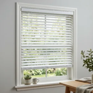 White Aluminum Blind Cordless Tilt