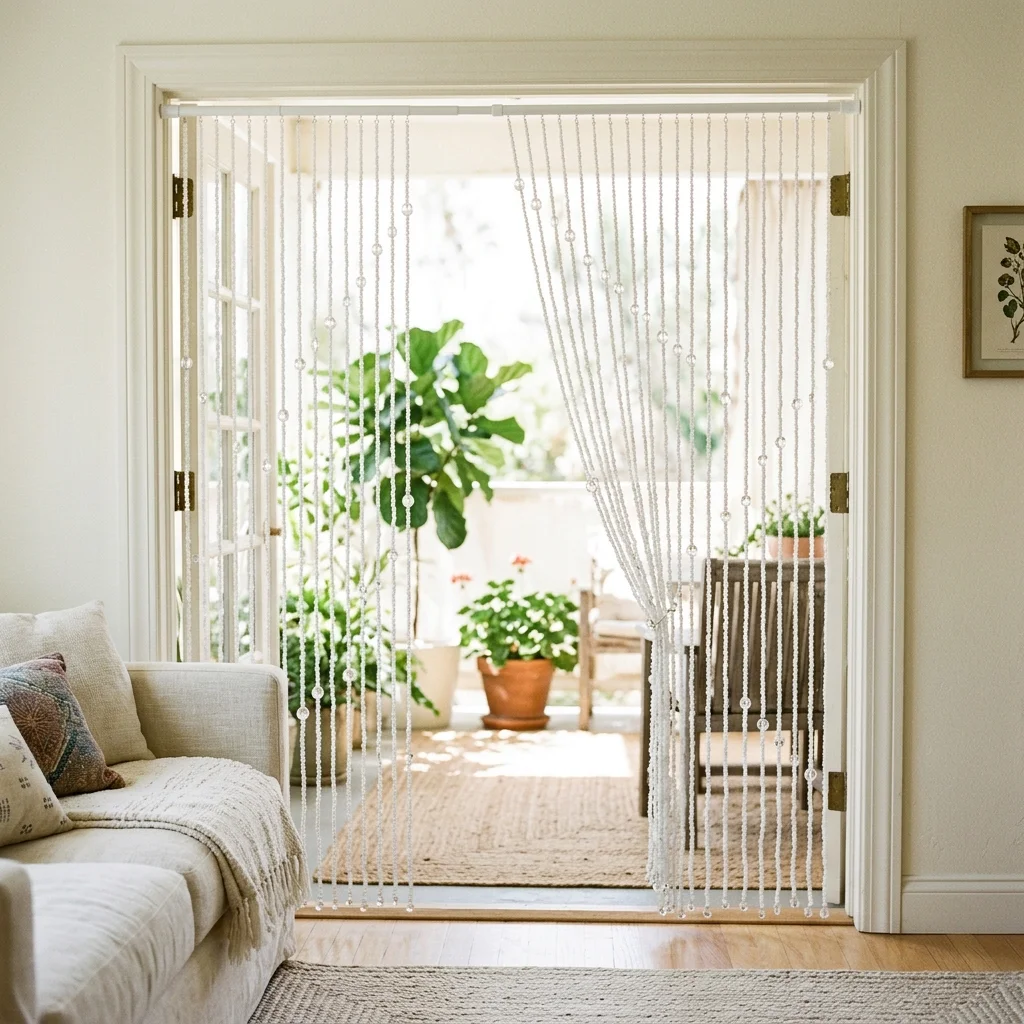 White Beaded Curtains - Image 4