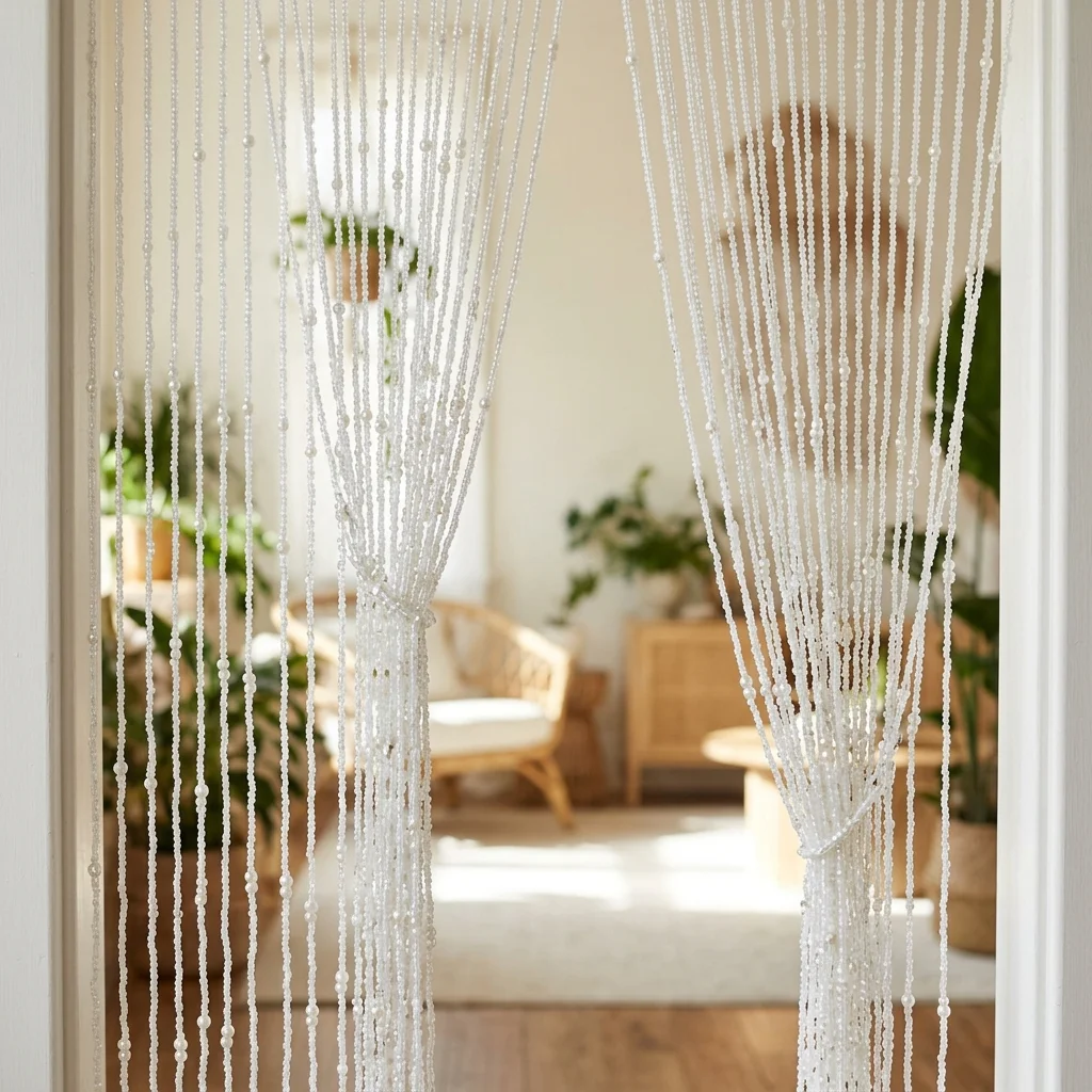 White Beaded Curtains